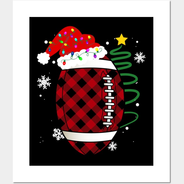 Buffalo Red Plaid Football Christmas Sport Xmas Pajama Wall Art by Sincu